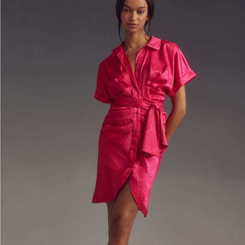Anthropologie Lesuperbe Mini Miko Pink Dress size 2